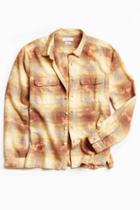 Urban Outfitters Uo Cole Bleached Shadow Plaid Flannel Button-down Shirt