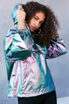 Urban Outfitters Silence + Noise Iridescent Packable Windbreaker Jacket,novelty,xs