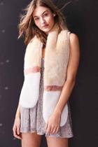 Urban Outfitters Faux Fur Stole,white,one Size