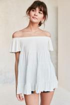 Kimchi Blue Eliza Ruffle Tiered Off-the-shoulder Tee