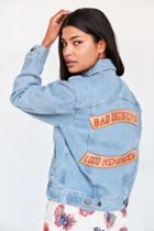 Urban Outfitters Us By Understated Leather Slogan Denim Trucker Jacket