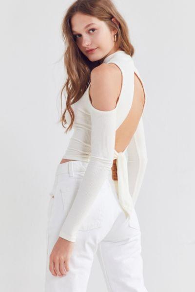 Project Social T August Tie-back Cold Shoulder Top