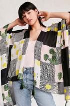 Urban Outfitters Fruit Mix Poncho,yellow,one Size