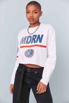 Urban Outfitters Bdg Modern Long-sleeve Crop Tee,white,xs