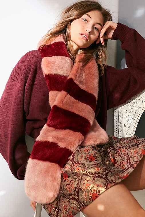 Urban Outfitters Faux Fur Stole,pink,one Size