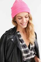 Urban Outfitters Classic Knit Beanie,pink,one Size