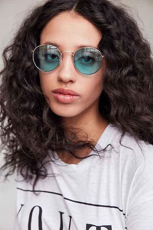 Urban Outfitters Daydream Metal Round Sunglasses,blue,one Size