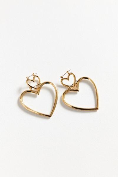 Luv Aj Heart Hoop Earring Set