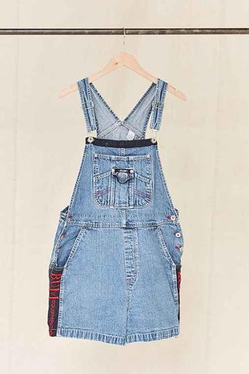 Urban Outfitters Vintage B.u.m. Equipment Embroidered Denim Overall Short,assorted,one Size