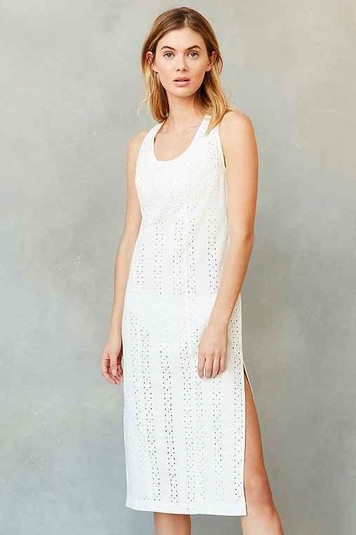 Urban Outfitters Kimchi Blue Eyelet Column Midi Dress,white,6