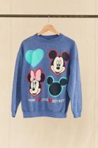 Urban Outfitters Vintage Washed Blue Mickey + Minnie Sweatshirt