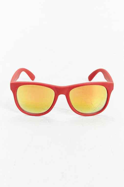 Urban Outfitters Rubberized Matte Square Sunglasses,red,one Size