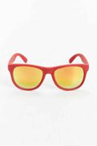 Urban Outfitters Rubberized Matte Square Sunglasses,red,one Size