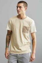 Urban Outfitters Uo Standard Fit Colorblock Pocket Tee,tan,m