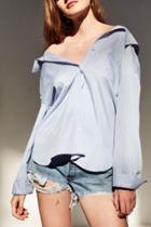 Urban Outfitters Jovonna London Off-the-shoulder Button-down Blouse