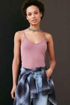 Urban Outfitters Ecote Cross-back Cupro Cami,mauve,xs