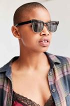 Urban Outfitters Squared Half-frame Sunglasses,black,one Size