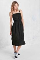 Urban Outfitters Cooperative Dolly Backless Apron Midi Dress,black,m