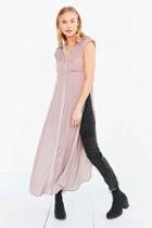 Urban Outfitters Silence + Noise Satin Trim Button-down Maxi Top,pink,xs