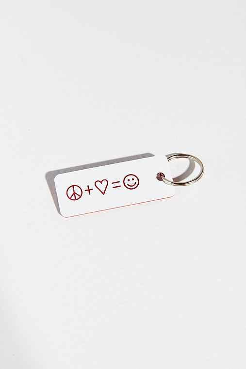 Urban Outfitters Various Keytags Keychain,cream Multi,one Size