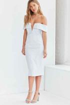 Urban Outfitters Bardot Luna Off-the-shoulder Midi Dress,silver,l