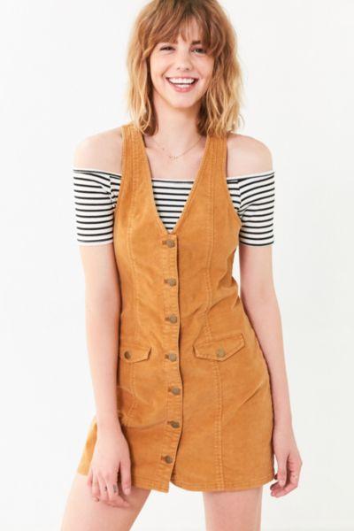 Cooperative Parker Corduroy Button-down Mini Jumper Dress