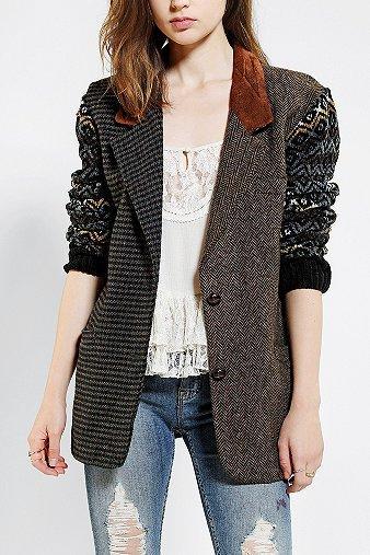 Urban Renewal Sweater-sleeve Tweed Blazer