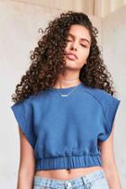 Urban Outfitters Silence + Noise Outlaw Cropped Sweatshirt Tank Top,blue,m