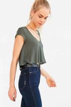 Urban Outfitters Ecote Everyday Space-dye Swing Tee,green Multi,m
