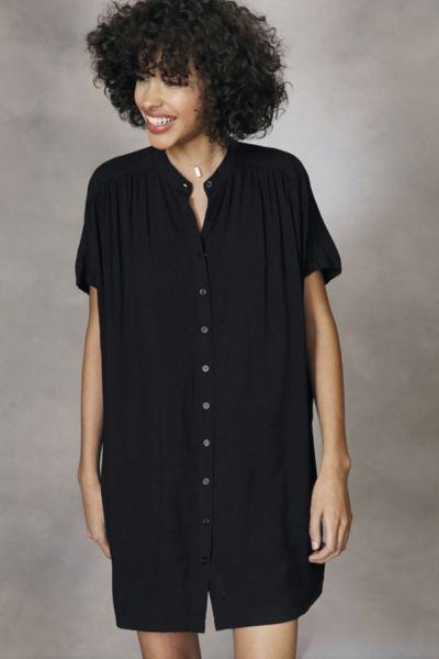 Bdg Shirred Button-down Shirt Mini Dress