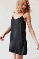 Urban Outfitters Silence + Noise Satin Hardware Mini Slip Dress,black,xs