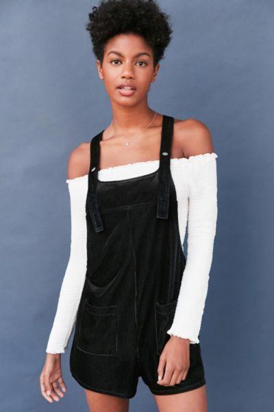 Silence + Noise Velvet Corduroy Shortall Overall