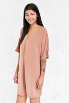Urban Outfitters Silence + Noise Pleat-front Cocoon Mini Dress,light Brown,l
