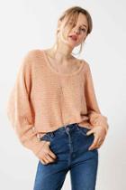 Urban Outfitters Kimchi Blue Theo Fuzzy Dolman Pullover Sweater,peach,m