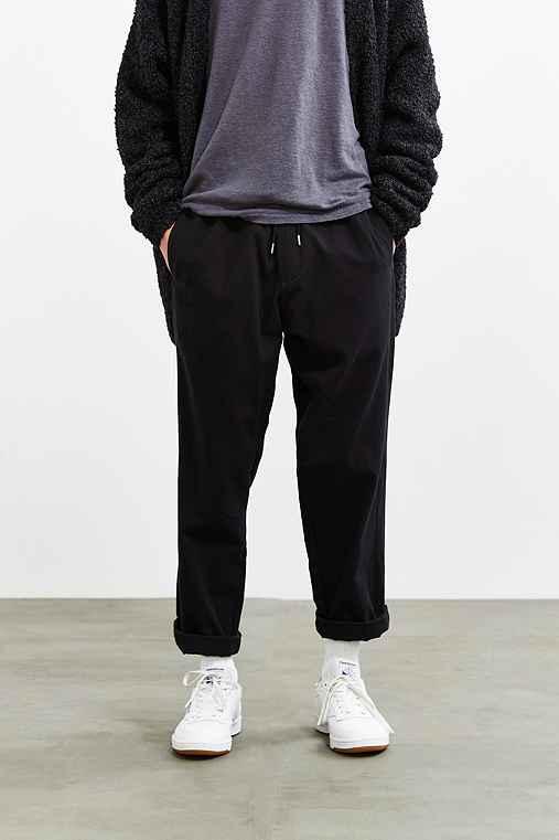 Urban Outfitters Uo Elastic Waist Brushed Menswear Pant,black,m