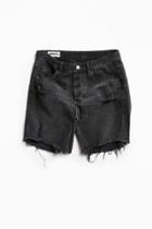 One Teaspoon Black Van Destructed Denim Short