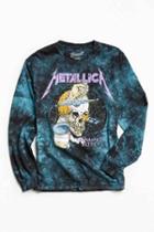 Urban Outfitters Metallica Justice Dye Long Sleeve Tee,teal,m