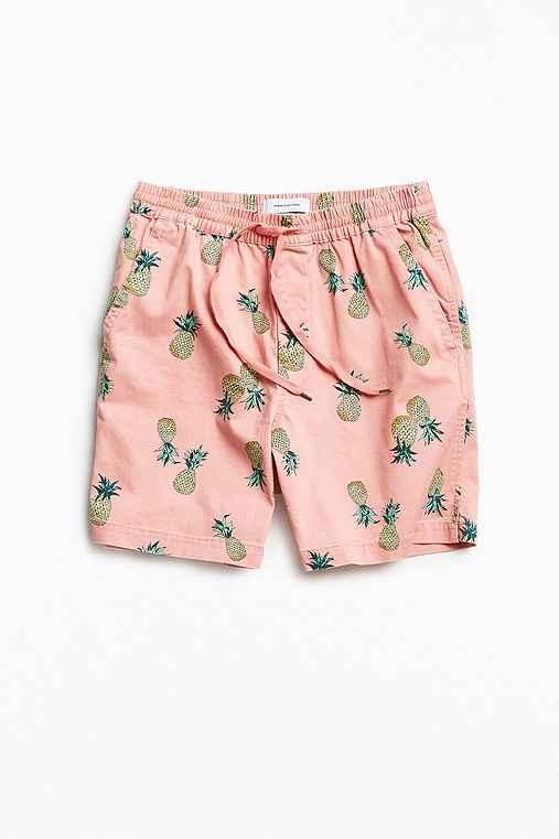 Urban Outfitters Uo Max Printed Elastic Waist Short,peach,s