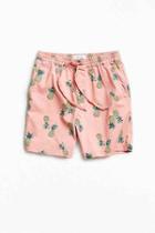 Urban Outfitters Uo Max Printed Elastic Waist Short,peach,s