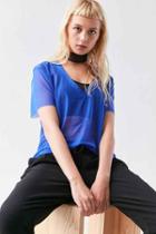 Urban Outfitters Project Social T Kim Mesh Tee,blue,s