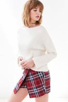 Cooperative Plaid Wrap Skort