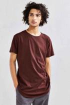 Urban Outfitters Feathers Curved Hem Tee,chocolate,l