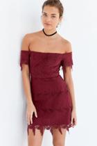 Astr Valentina Lace Off-the-shoulder Mini Dress
