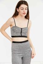Urban Outfitters Cooperative Cherriane Gingham Bustier Top,black & White,l