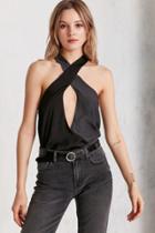 Urban Outfitters Silence + Noise Satin Contrast Cross-front Cami