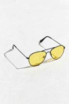 Urban Outfitters Yellow Lens Classic Aviator Sunglasses,black,one Size