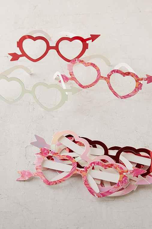 Urban Outfitters Heart Glasses Set,multi,one Size
