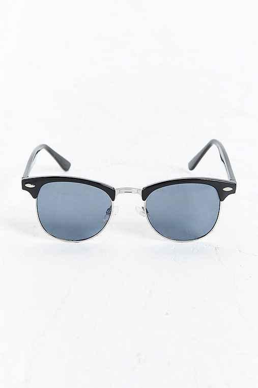 Urban Outfitters Classic Half-frame Sunglasses,black,one Size