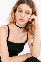 Urban Outfitters Juliette Heart Choker Necklace,black,one Size