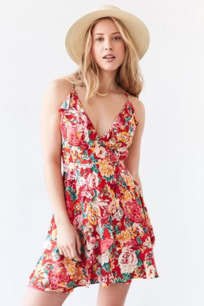 Urban Outfitters Kimchi Blue Sabina Ruffle Wrap Mini Dress